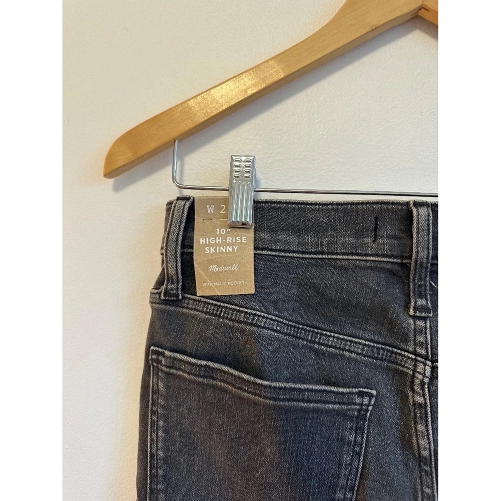 Madewell High Rise Skinny Jeans in Faded Black | Size 26 Petite - Picture 8 of 14